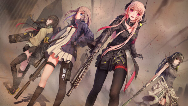Wallpaper Desktop, Buildings, Frontline, Games, Smoke, Sopmod, AR15, Blur, With, M16A1, Background, M4A1, And, Girls