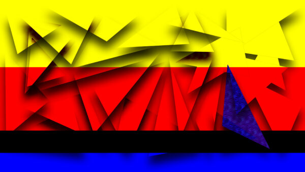 Wallpaper Geometry, Desktop, Blue, Yellow, Red, Abstract