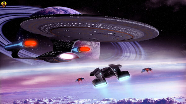 Wallpaper Space, Star, Trek, CGI, Starship, Enterprise, Planet