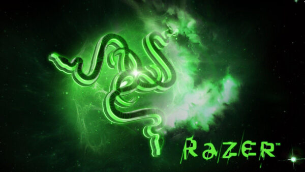 Wallpaper Desktop, Sparkling, Razer, Green, Logo