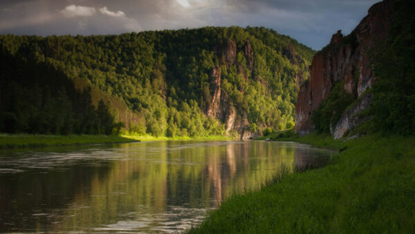 Wallpaper And, Desktop, River, Forest, Mountain, Nature, Landscape