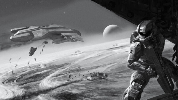 Wallpaper Desktop, Halo, Spaceship, Warrior, Games