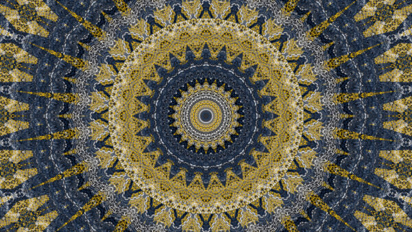 Wallpaper Desktop, Abstraction, Mobile, Abstract, Blue, Fractal, Circles, Yellow, Art, Pattern