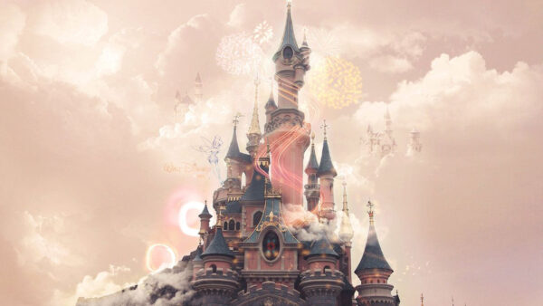 Wallpaper Background, Disney, With, Clouds, Castle, Closeup, Desktop