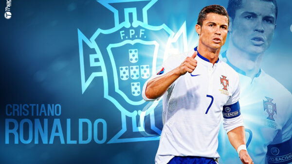 Wallpaper Ronaldo, Cristiano, Wearing, Sports, Dress, White, Blue