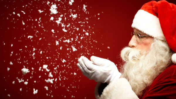 Wallpaper Santa, Red, Blowing, Claus, Cotton, Background