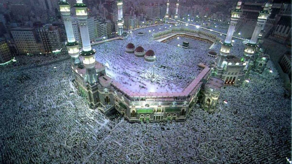 Wallpaper Mecca, During, View, Ramzan, Nighttime, Aerial