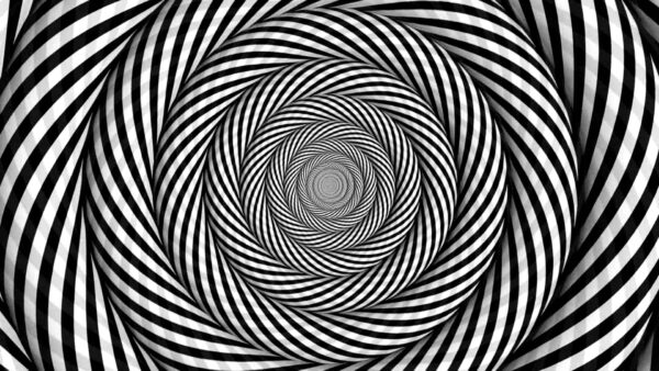 Wallpaper Illusion, Trippy, Swirl, White, Optical, Black