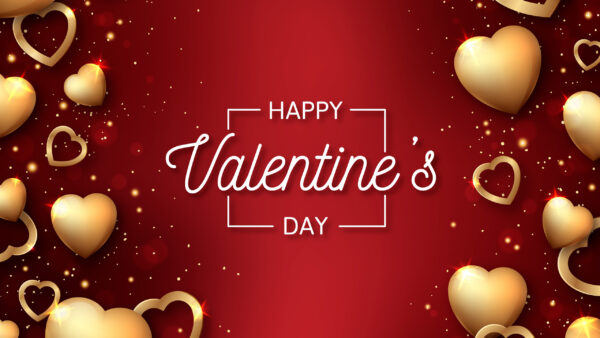 Wallpaper Red, Day, Hearts, Glare, Golden, Background, Valentine’s, Happy, Glitter