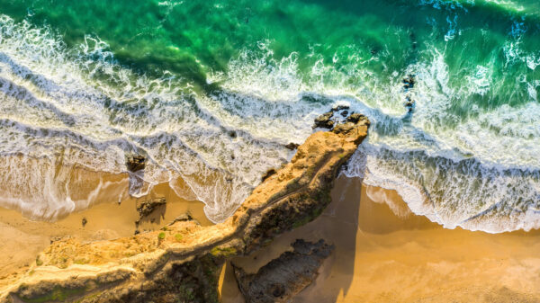 Wallpaper Drone, Beach, View, Rocks
