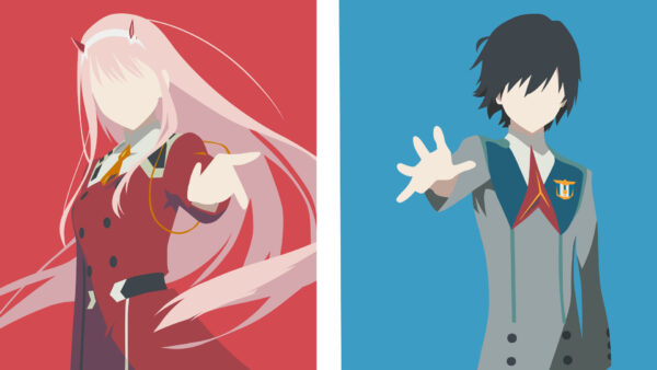 Wallpaper Background, Blue, Red, Backgrouund, Darling, The, FranXX, Two, Anime, Hiro, Zero