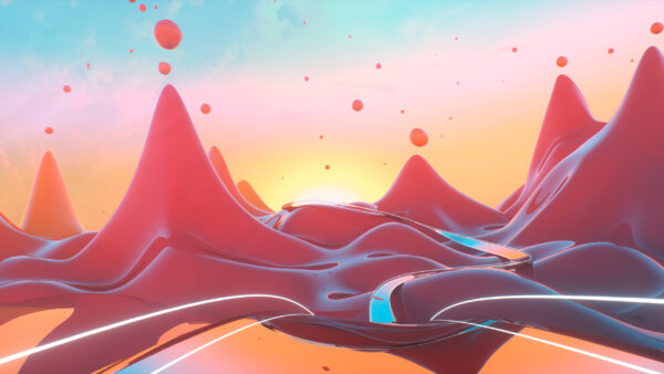 Wallpaper Mountains, Sunset, Abstract