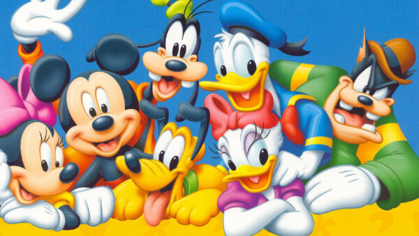 Wallpaper Blue, Cartoon, Characters, With, Background, Desktop, Disney