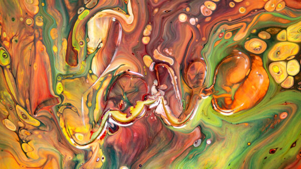 Wallpaper Green, Mobile, Desktop, Yellow, Paint, Mixed, Brown, Abstract, Stains, Abstraction