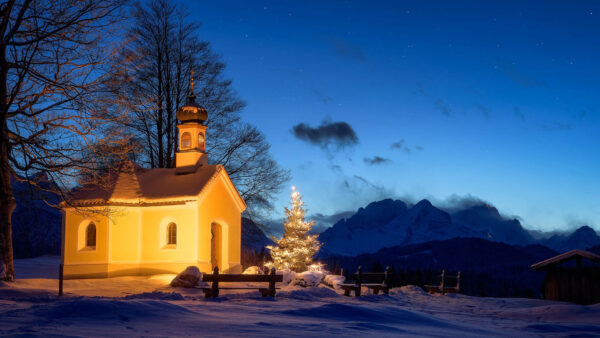 Wallpaper Christmas, Church, Nighttime, Travel, Tree, Desktop, During, Germany