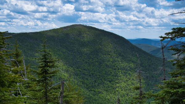 Wallpaper Slope, Green, Mountains, Forest, Desktop, White, Mobile, Covered, Under, Sky, Nature, Trees, Clouds, Blue