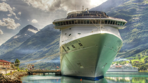 Wallpaper And, Cloudy, Cruise, Desktop, Ship, With, Mountain, Background, Sky