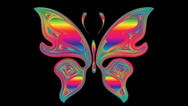 Wallpaper Butterfly, Multicolored, Shine, Minimalist