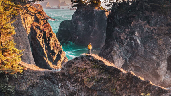 Wallpaper Alone, Rocks, Man, Standing