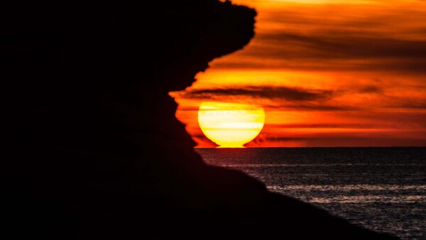 Wallpaper Dark, Background, Rocks, Sea, Silhouette