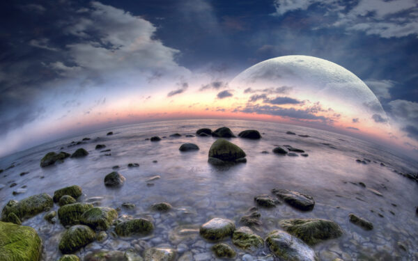 Wallpaper Fisheye, Dreamy, World, Beach