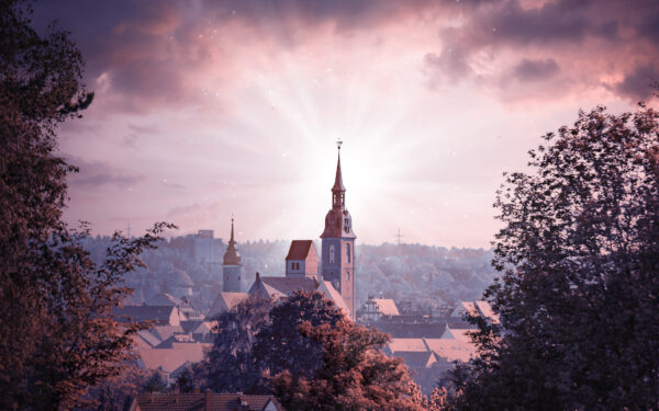 Wallpaper Church, Countryside, Atmosphere, Cityscape
