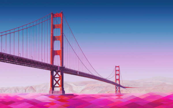 Wallpaper CGI, Golden, Bridge, Gate