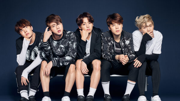 Wallpaper WALL, Boys, Bangtan, Blue, Background, BTS