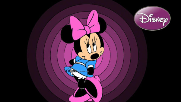 Wallpaper Pink, Background, Minnie, Lines, Desktop, With, Mouse, Black, And, Circle