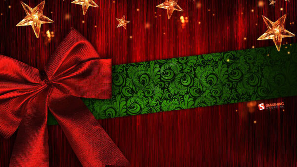 Wallpaper Bow, Desktop, Red, Christmas, Star, With, Stars