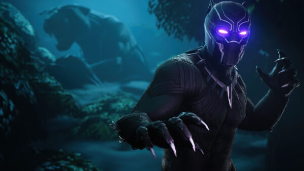 Wallpaper Background, Light, Panther, Purple, Forest, Eyes, Black