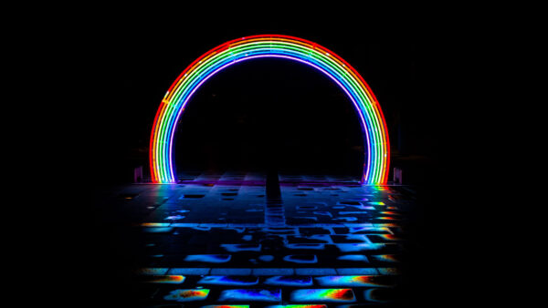 Wallpaper Rainbow, Neon, Vaporwave, Colorful, Arch