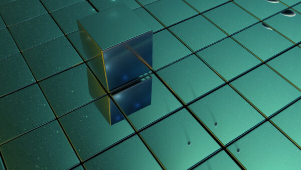 Wallpaper Art, CGI, Reflection, Cube, Abstract, Digital