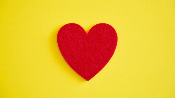 Wallpaper Red, Yellow, Heart, Shape, Background