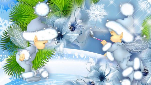 Wallpaper With, Snowflake, Star, Desktop, Flower, Elf