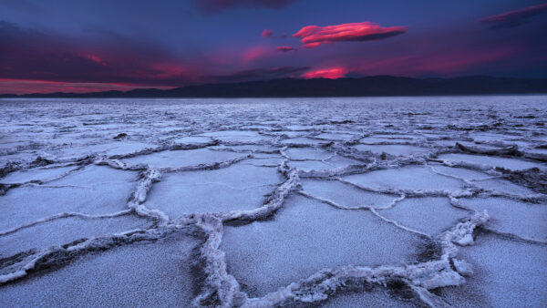 Wallpaper Valley, Frozen, Blue, Black, Clouds, Sky, Desert, Nature, Death, Under