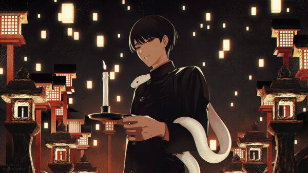 Wallpaper Hand, With, Boy, Eyes, Anime, Red, Candle