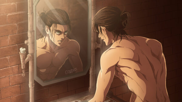 Wallpaper Yeager, Anime, Eren, His, Titan, WALL, With, Face, Front, Brown, Desktop, Mirror, Seeing, Backgroud, Attack