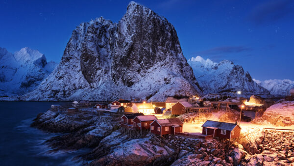 Wallpaper Hamnoy, Cabins