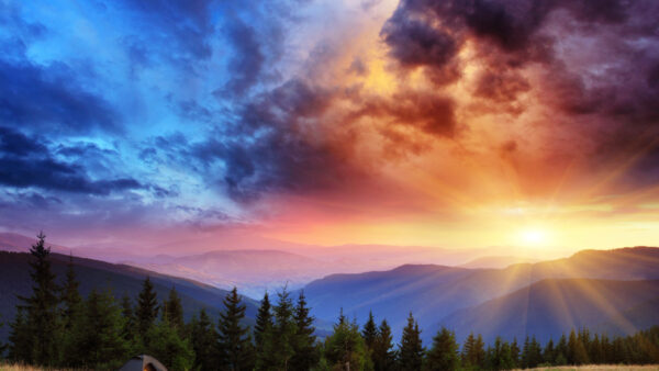 Wallpaper During, Background, Nature, Mobile, Mountain, Clouds, Dawn, Morning, With