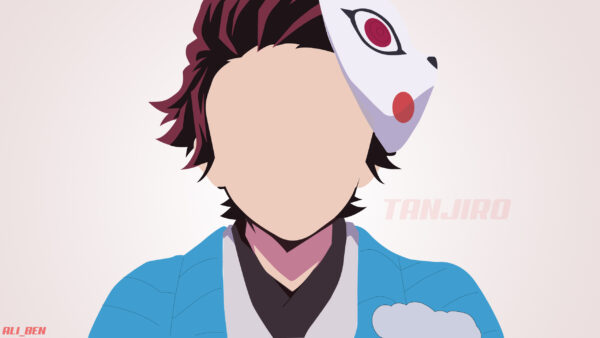 Wallpaper Tanjirou, With, Demon, Mask, Kamado, Pink, Desktop, Anime, Background, Slayer