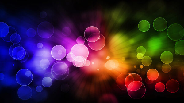 Wallpaper Abstract, Bubbles, Rainbow, Desktop