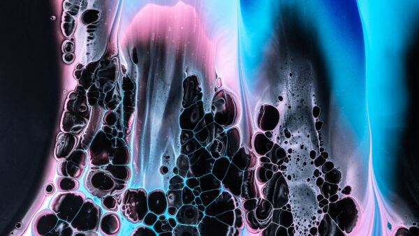 Wallpaper Mobile, Blue, Liquid, Paint, Pink, Abstract, Desktop