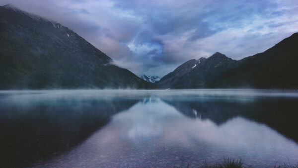 Wallpaper Lake, With, Mobile, Cloudy, Mountain, Reflecting, Desktop, Water, Nature, Background, Sky