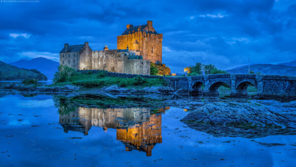 Wallpaper Donan, Travel, Castle, Bridge, Reflection, Scotland, Eilean