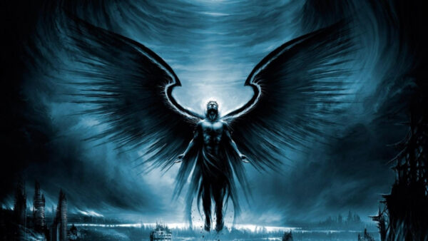 Wallpaper Devil, Background, Wings, Blue, Big, With