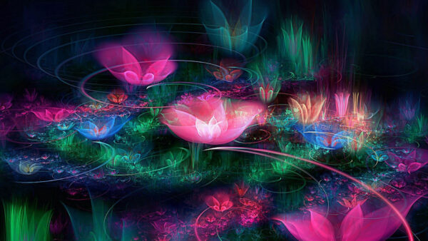 Wallpaper Flowers, Fractal, Space, Abstract, Desktop, Light