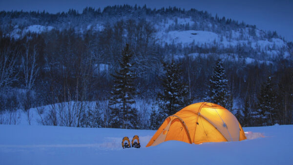 Wallpaper Covered, With, Camping, Mountains, Background, Nature, Snow, Field