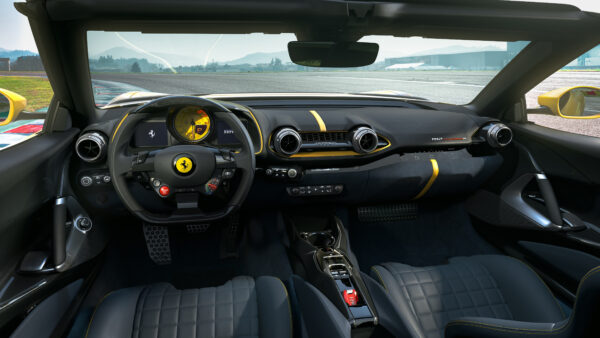 Wallpaper Ferrari, 2021, Cars, 812, Competizione, Interior
