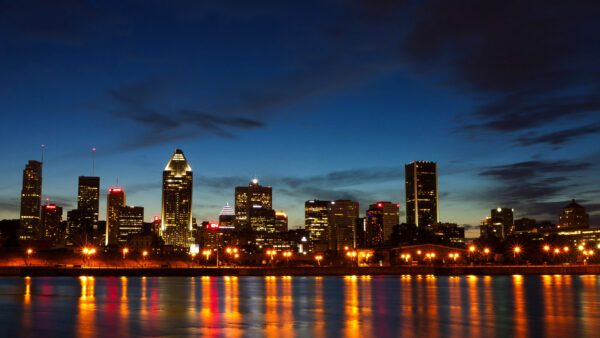 Wallpaper With, Montreal, During, Water, Reflection, Travel, City, Nighttime
